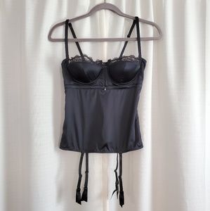 intimissimi lace trim corset in black NWT